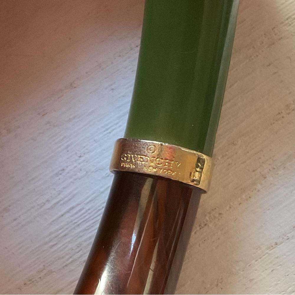 Vintage Givenchy Two Tone Etched Bangle Bracelet Signed - Picture 3 of 12